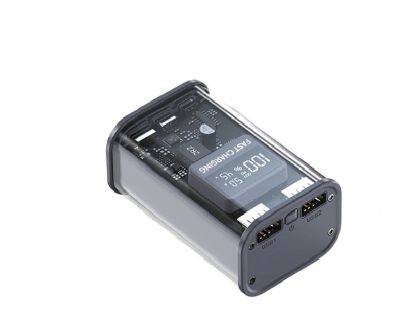 ⚡ Power Bank Transparente 10,000mAh – Carga Rápida 20W 5-en-1