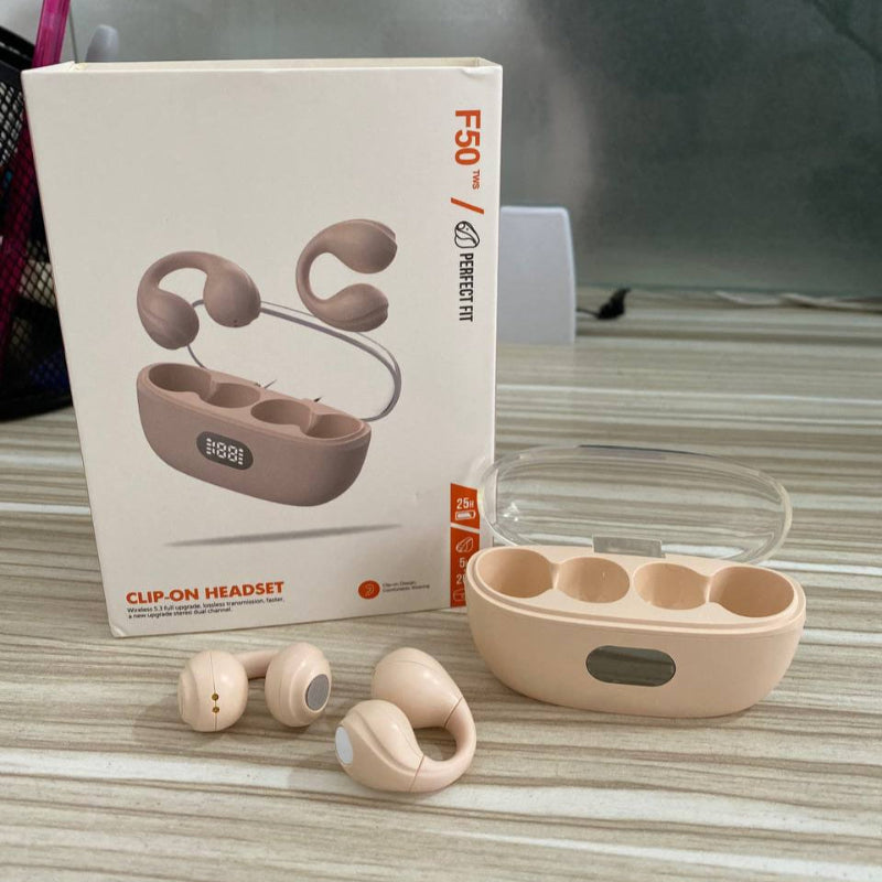 🎧 Audífonos Bluetooth F50 – Diseño Clip para Oreja & Sonido 3D