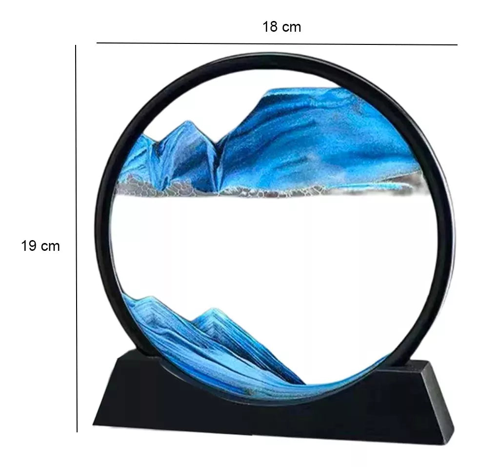 ⏳ Reloj de Arena Decorativo 3D – Paisajes de Arena en Movimiento