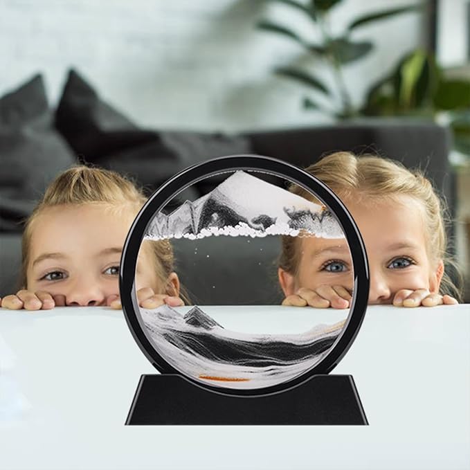 ⏳ Reloj de Arena Decorativo 3D – Paisajes de Arena en Movimiento