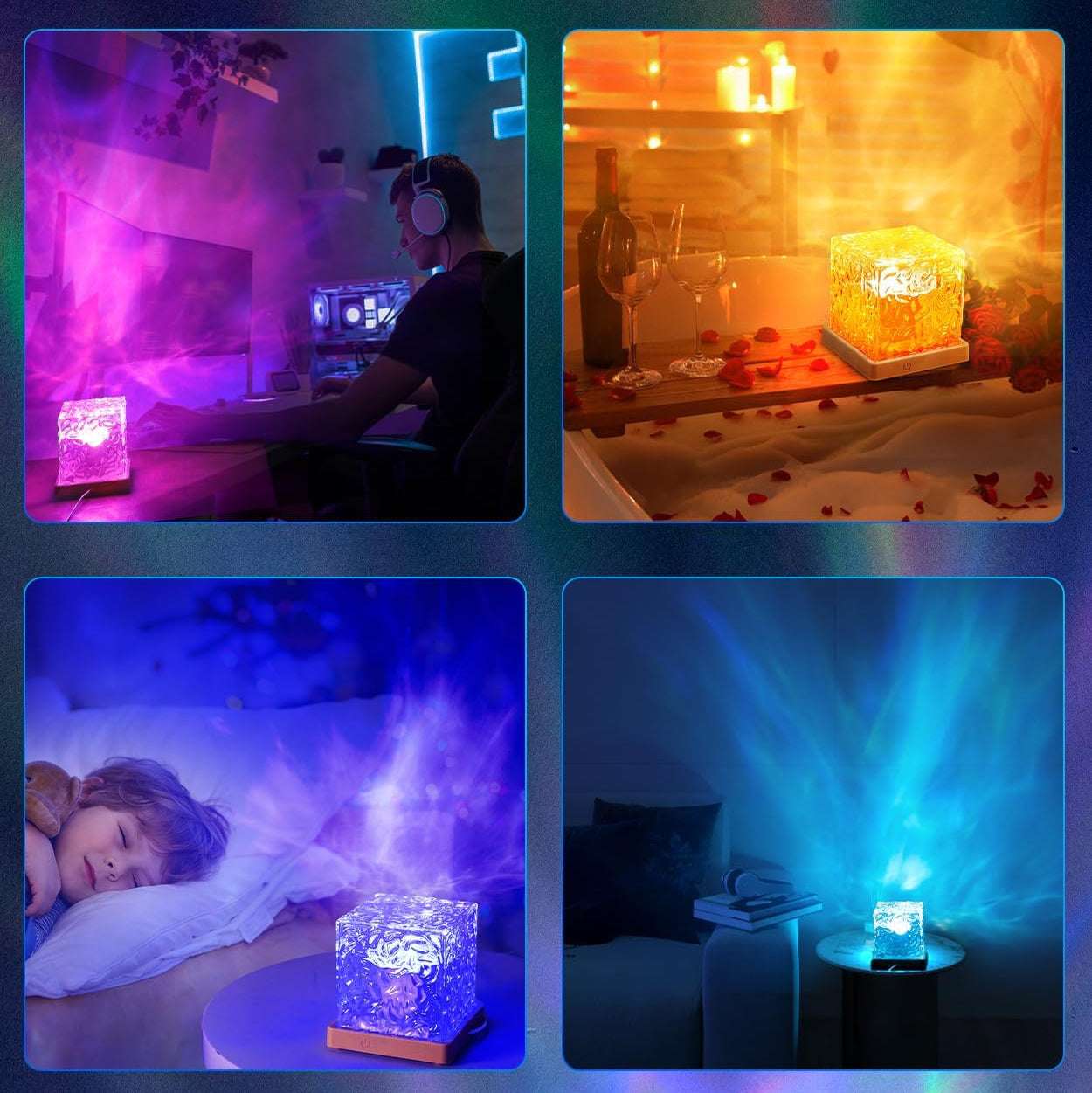 🌊 Lámpara Decorativa Aurora Boreal – Proyector de Olas Oceánicas 16 Colores