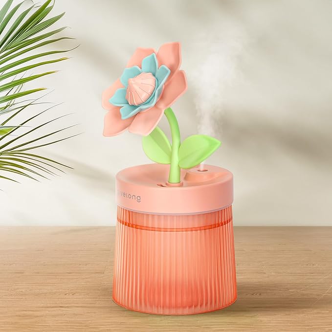🌸 Humidificador de Flor con Luz LED – Aromaterapia y Niebla Suave para tu Hogar