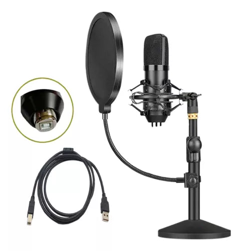 🎤 Kit Micrófono Condensador BM70 – Estudio Profesional Portátil