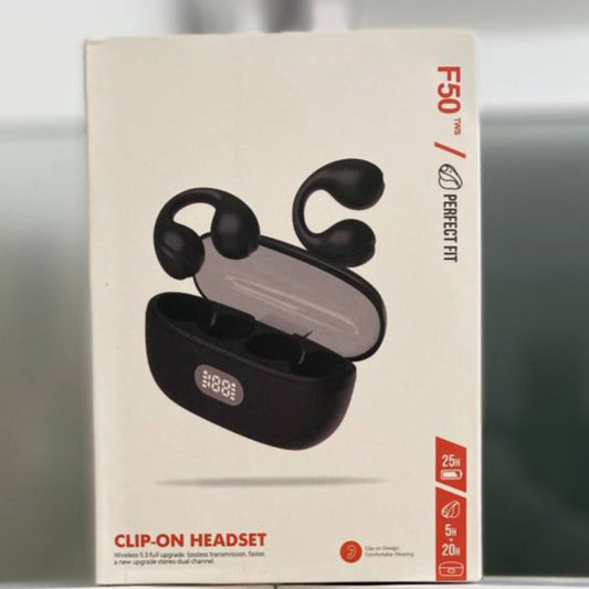 🎧 Audífonos Bluetooth F50 – Diseño Clip para Oreja &amp; Sonido 3D