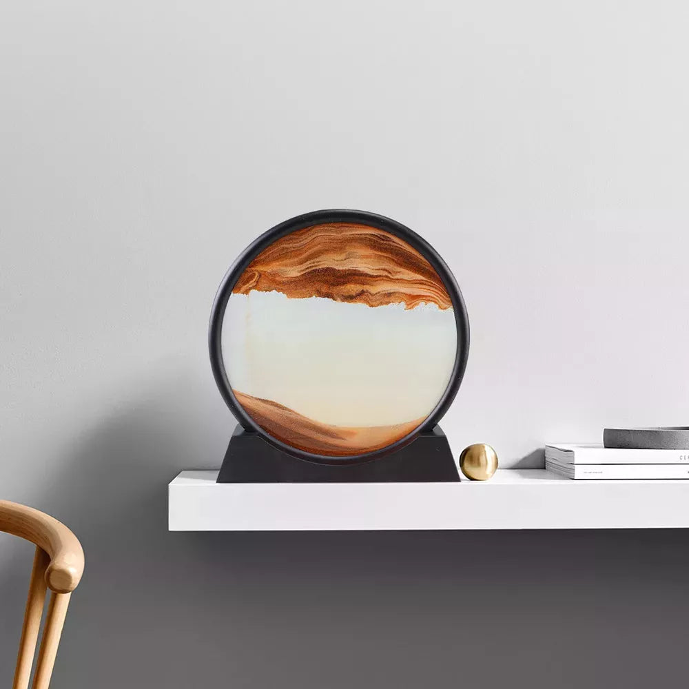 ⏳ Reloj de Arena Decorativo 3D – Paisajes de Arena en Movimiento