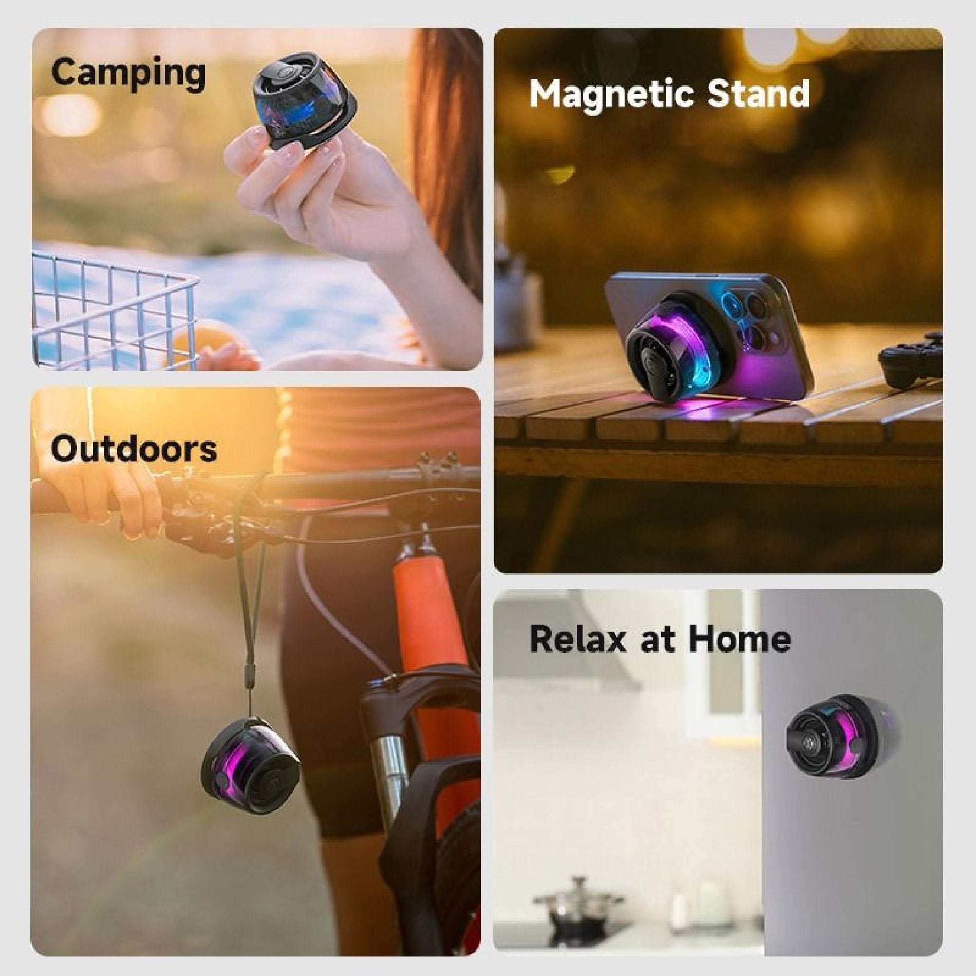 🔊 Mini Parlante Bluetooth Magnético – Sonido Portátil con Soporte Integrado