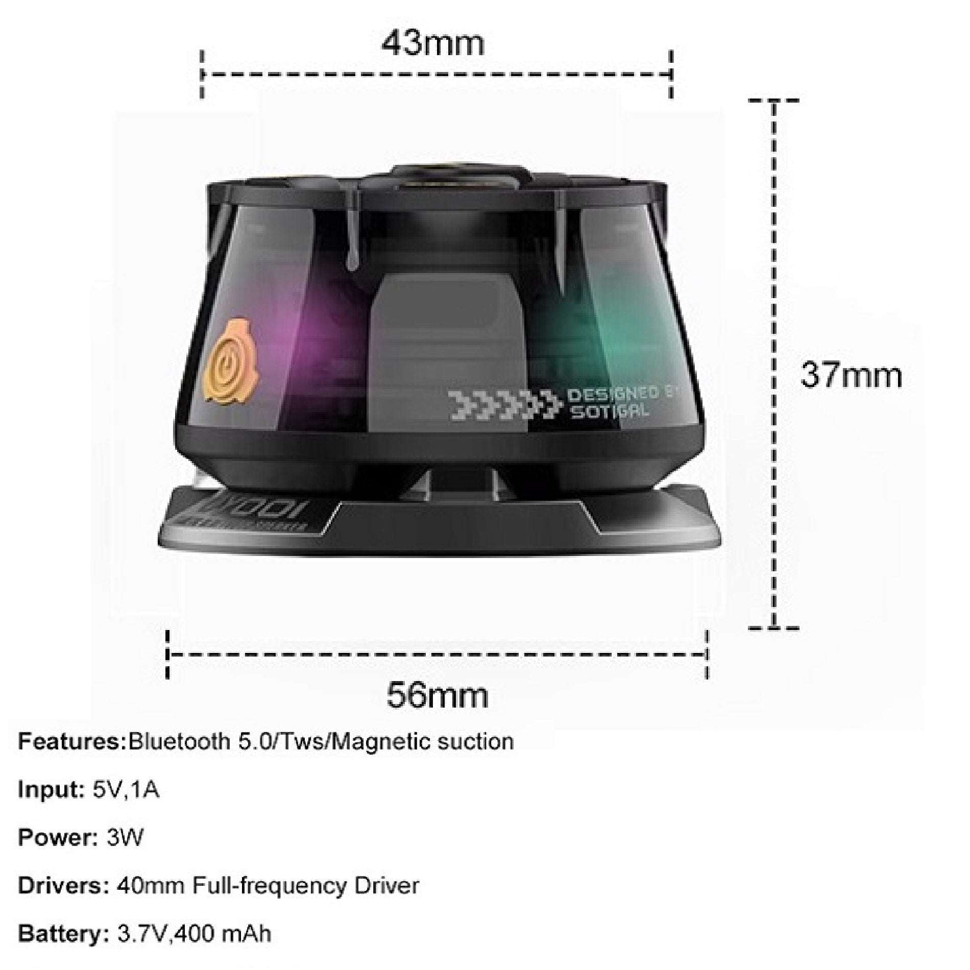 🔊 Mini Parlante Bluetooth Magnético – Sonido Portátil con Soporte Integrado