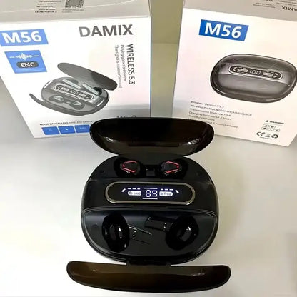 🎧 Audífonos Inalámbricos M56 Doble Par – Sonido Hi-Fi y Resistencia IPX7