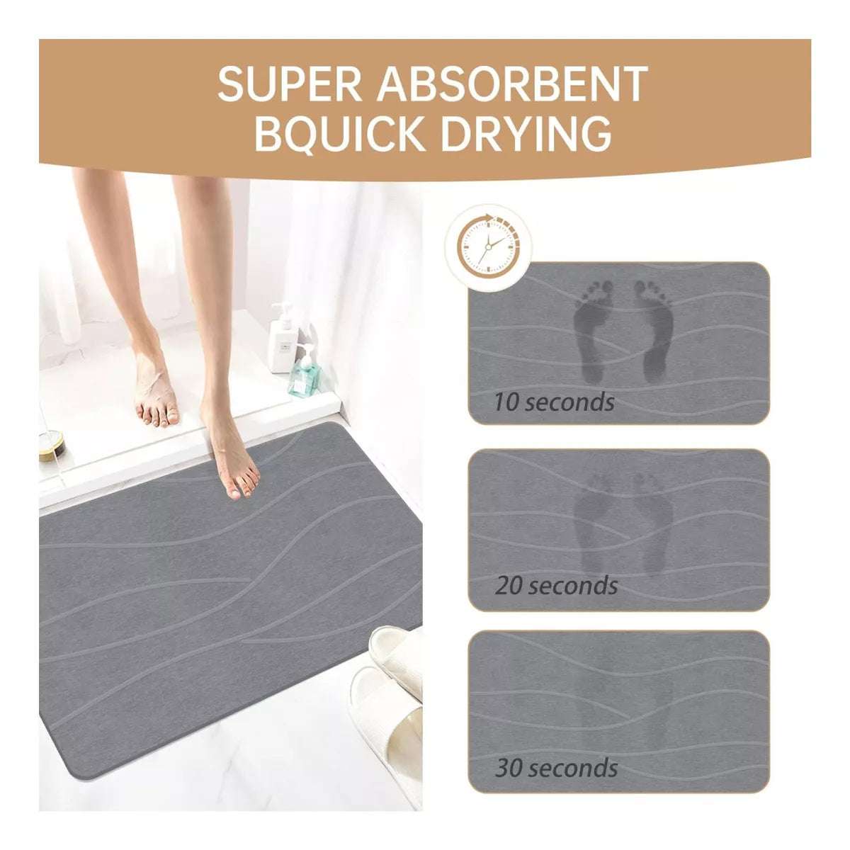 Tapete Piedra Diatomita Ultra Absorbente
