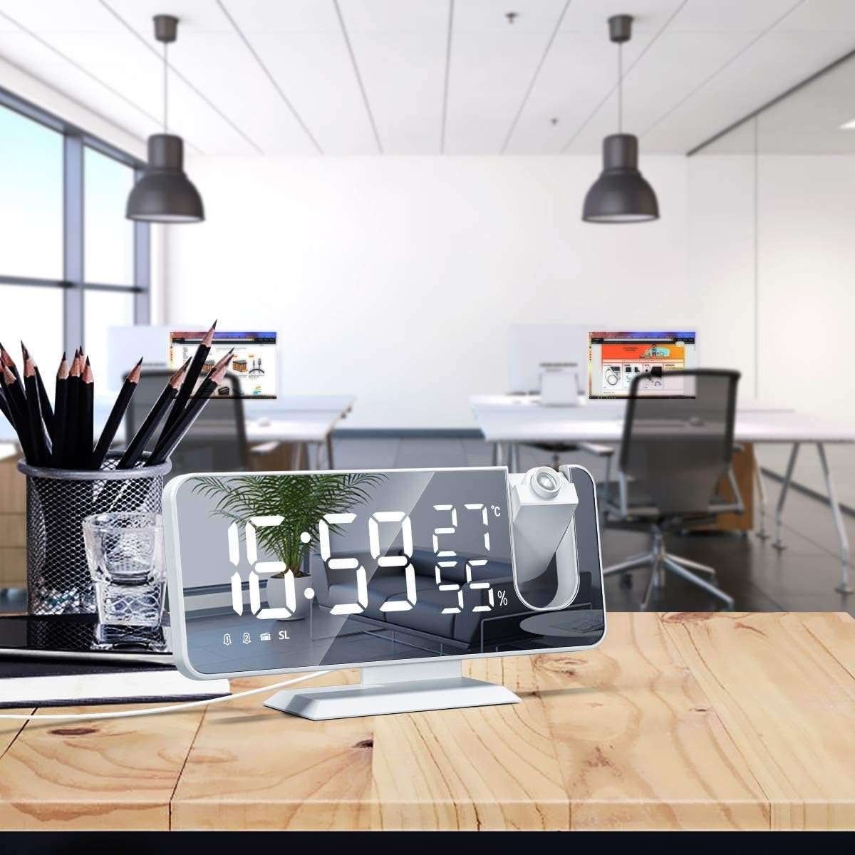 Reloj Despertador Digital Con Proyector