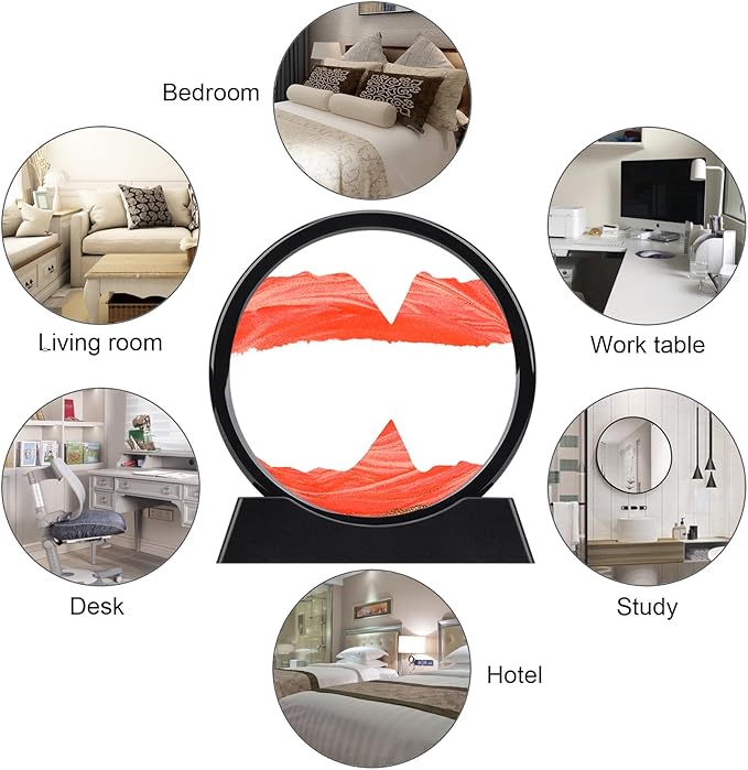⏳ Reloj de Arena Decorativo 3D – Paisajes de Arena en Movimiento
