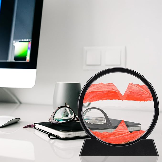 ⏳ Reloj de Arena Decorativo 3D – Paisajes de Arena en Movimiento