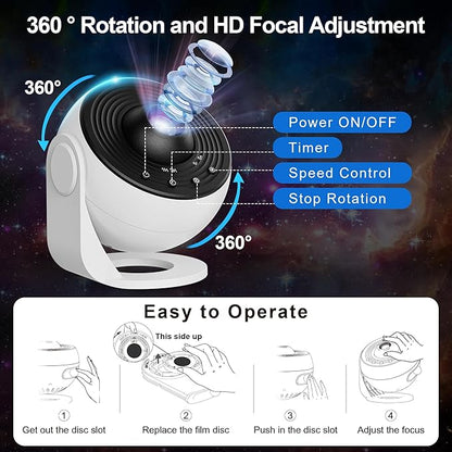 🌌 Proyector Planetario Galaxy 360° – Lámpara Nocturna de Estrellas HD