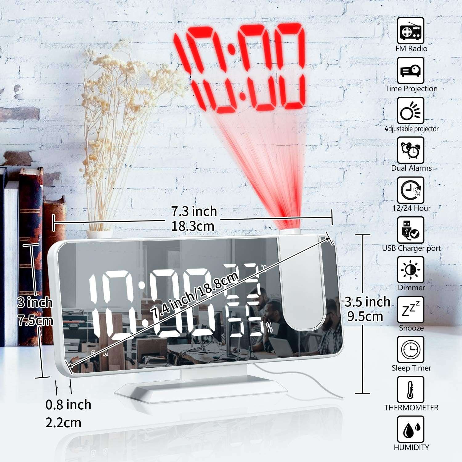 Reloj Despertador Digital Con Proyector