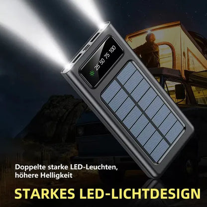 ☀️ Power Bank Solar 10,000mAh – Doble USB + Linterna | Carga Sostenible