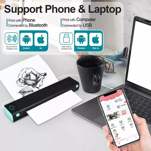 🖨️ Impresora Portátil Phomemo M018F – Bluetooth, Sin Tinta &amp; Compacta