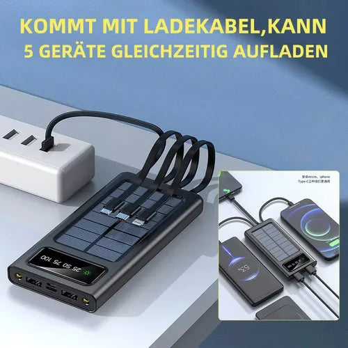 ☀️ Power Bank Solar 10,000mAh – Doble USB + Linterna | Carga Sostenible