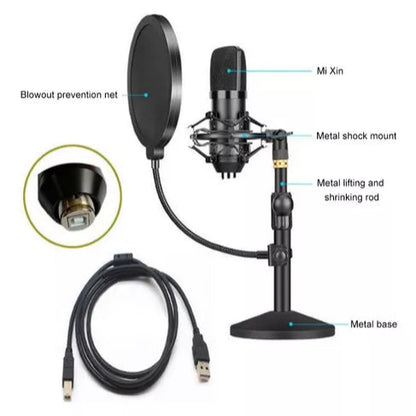 🎤 Kit Micrófono Condensador BM70 – Estudio Profesional Portátil