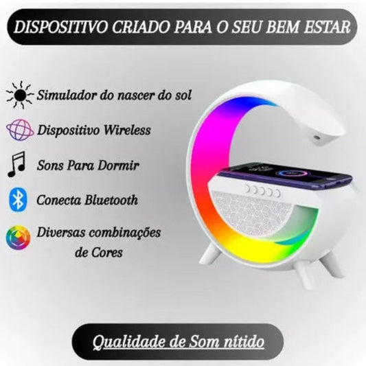 🎶✨ Parlante Lámpara G RGB – 4 en 1: Luz, Cargador, Radio FM y Bluetooth