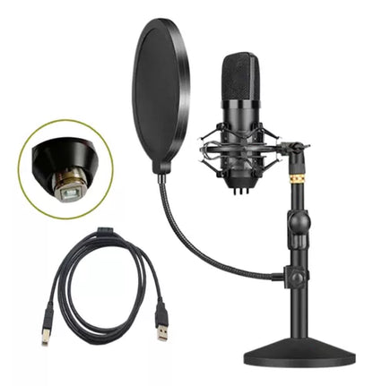 🎤 Kit Micrófono Condensador BM70 – Estudio Profesional Portátil