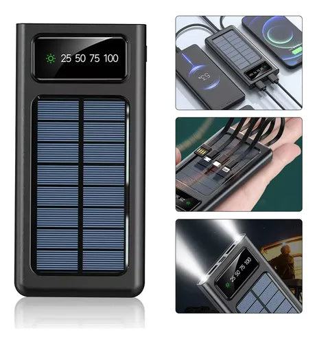 ☀️ Power Bank Solar 10,000mAh – Doble USB + Linterna | Carga Sostenible