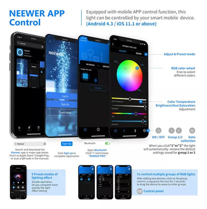 🎬 Neewer Luz LED RGB 660 PRO – Iluminación Profesional 50W con App