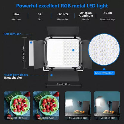 🎬 Neewer Luz LED RGB 660 PRO – Iluminación Profesional 50W con App