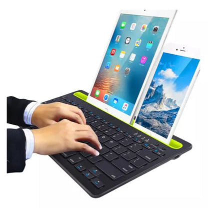 ⌨️ Teclado Bluetooth Multidispositivo 2 en 1 – Soporte Integrado para Celular/Tablet
