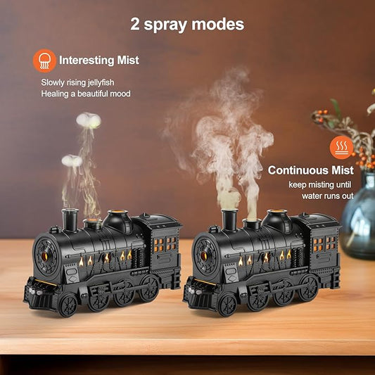 🚂 Humidificador Ambientador "Tren Vintage" – 300ml | Niebla + Luces LED + Aromaterapia